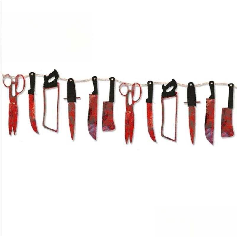 10FT Halloween Bloody Banner Scary Hand & Foot Hanging Banner Halloween Bloody Garland Banner for KTY