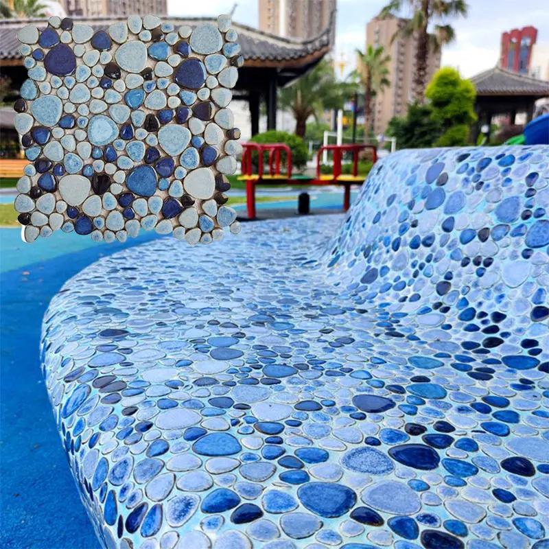 1 buc Foaie cu Fragmente de Mozaic din Piatră Ceramică Piscină cu Izvoare Termale Lac cu Pești Baie Antiderapant Rezistent la Uzură Placă Decorativă pentru Podea Perete Bucăți