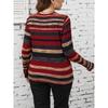 Women S Plus Size Long Sleeve Crew Neck Striped T Shirt Casual Spring Autumn