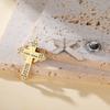 Christian Catholic Cross Lapel Pins Men Women Brooch Clear Zircon Stainless Steel Metal Pins Backpack Badges Religious Jewelry