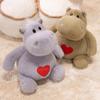 Creative Long Plush Heart Hippo Toy with Big Belly