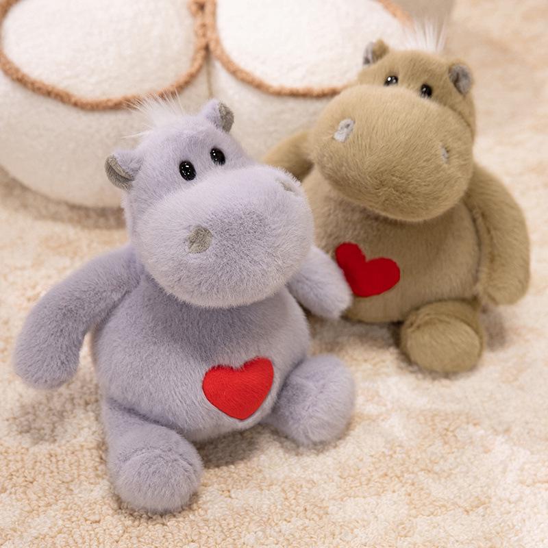 Creative Long Plush Heart Hippo Toy with Big Belly