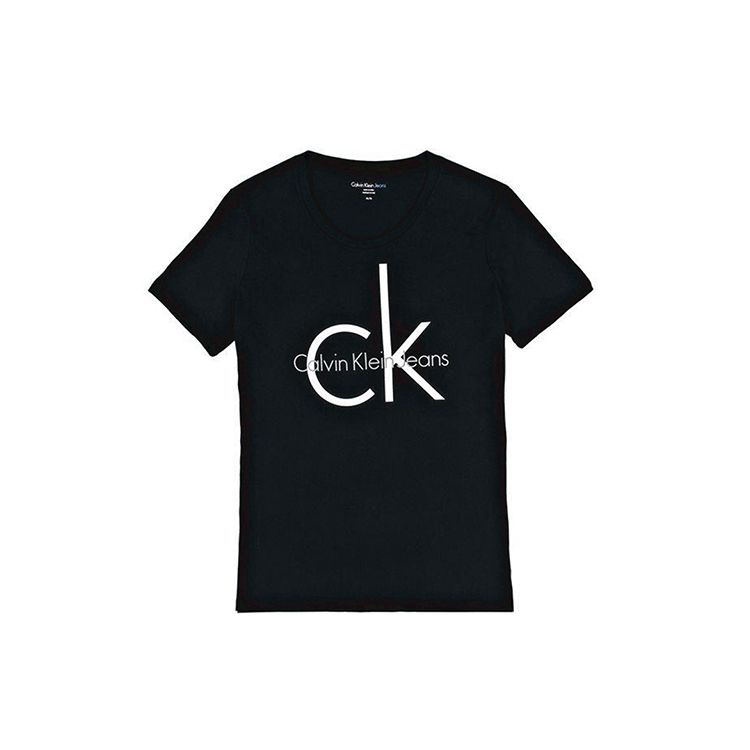 

Calvin Klein Буква Круглый вырез Прямая футболка Женские топы Черный 42E5175-010 M