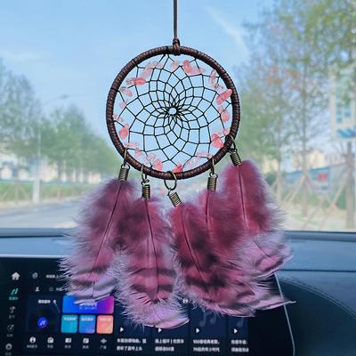 Boho Kristall Federn Traumfänger Auto Anhänger Kleine Windspiele Tür Anhänger Heim Dekorationen Für Festival Geburtstagsgeschenke