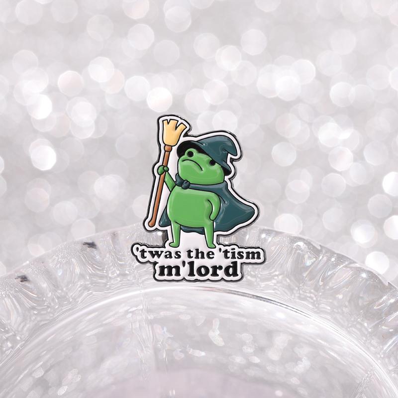 'twas the 'tism m'lord Emaille-Anstecknadeln Lustige Frosch-Broschen Revers-Anstecker Cartoon Tier Zitate Schmuck Geschenk für Freunde
