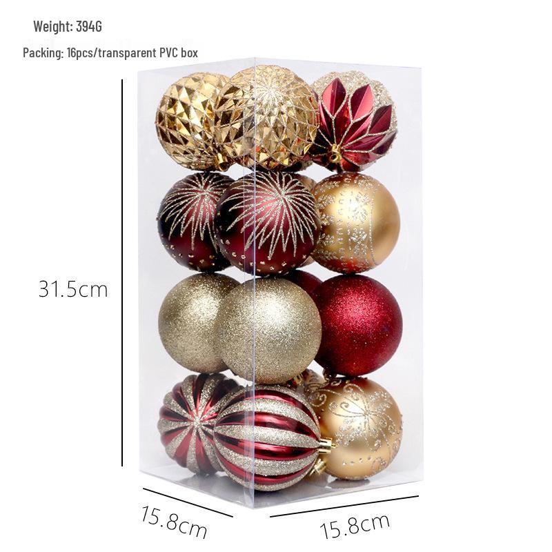 Hand-Painted Christmas Ball Set - 8cm Tree Ornaments & Decorations