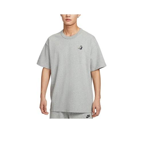 Nike Brand Logo Cartoon American Retro Short Sleeve T-Shirt for Men Gray S серый