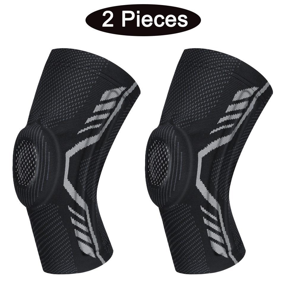 2 Pezzi Ginocchiere da Basket Imbottite in Silicone Ginocchiera Rotulea per Supporto Articolare Protettore Fitness Manica a Compressione Alta Qualità Pratica per Uso Quotidiano