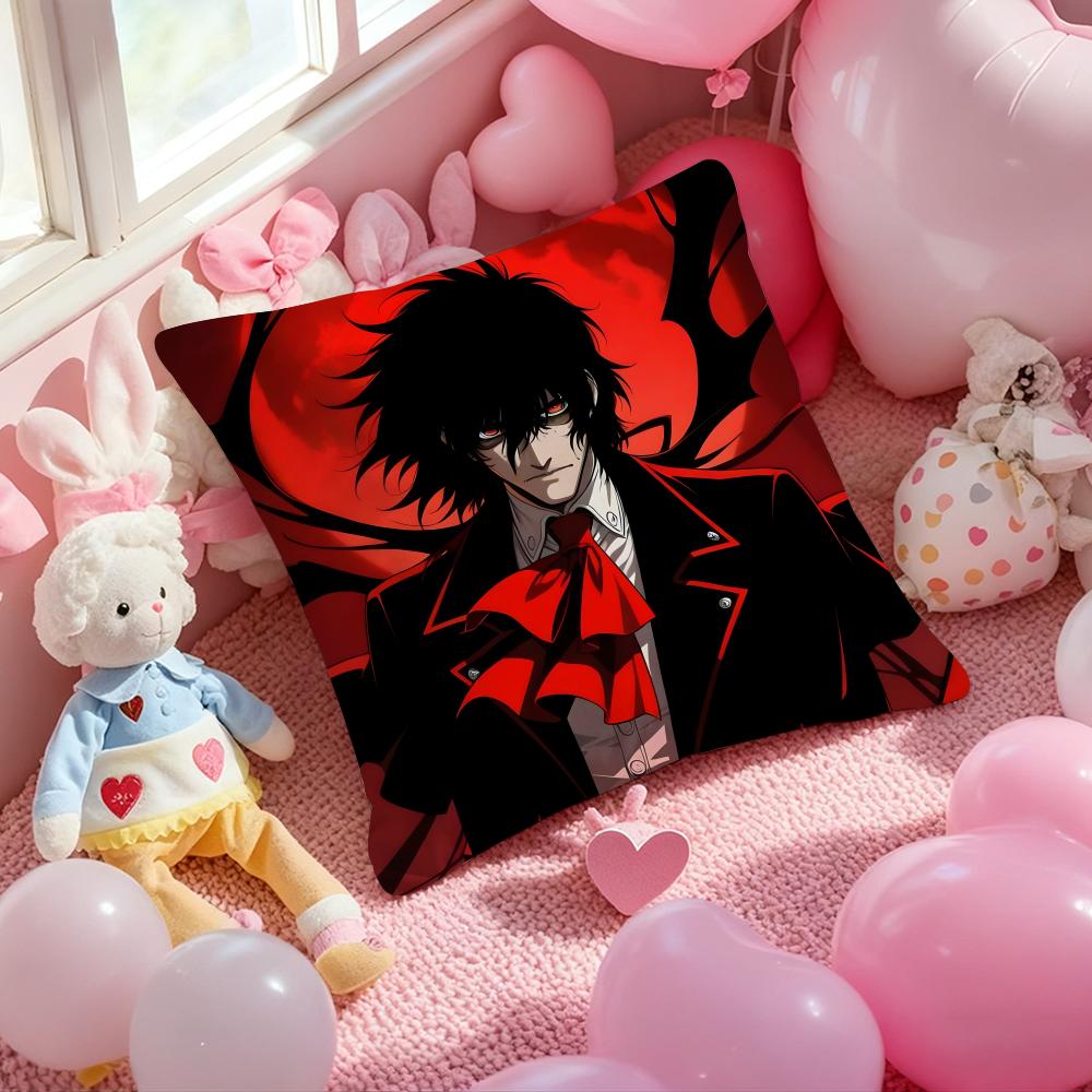 H-Hellsing U-Ultimate Anime Cushion Cover Pattern Printed Pillowcase for Living Room Sofa Cushion Cover & Bedroom Decor