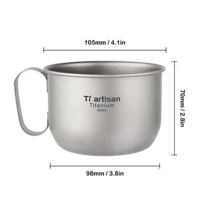 500ml Titanový šálek na vodu Hrnek na kávu Outdoor Camping Turistický batoh