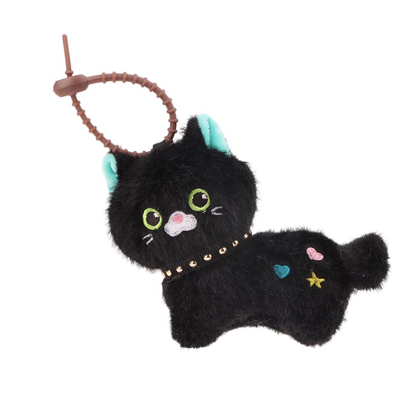 Niedliche Katze Plüschtier Schlüsselanhänger Cartoon Kätzchen Weiche Stoffpuppe Anhänger Autoschlüsselring Rucksack Tasche Dekor Kindergeschenk
