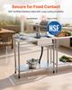 VEVOR Stainless Steel Utility Sink, Free Standing Single Bowl Commercial Kitchen Sink with Faucet, 1000 x 500 x 940 mm