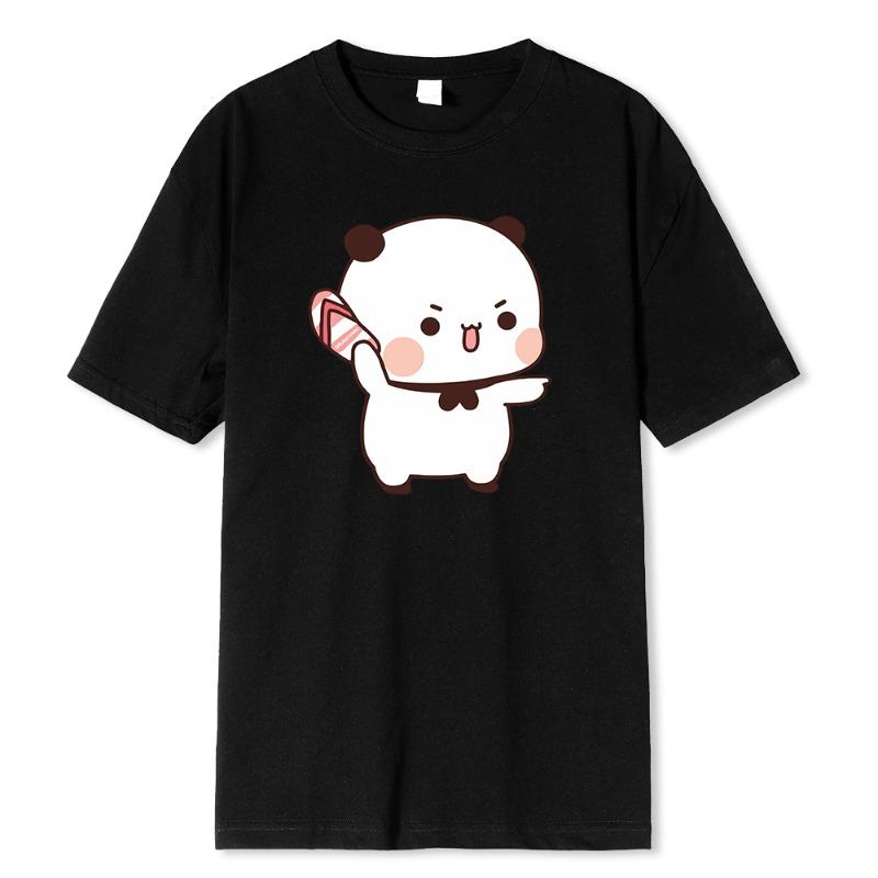 Lovely Bubu Is Throwing Flipflops At Dudu Since He Teases Bubu T Shirt Bear Tshirt Kawaii Male Clothes Unisex Tops Graphic Shirt