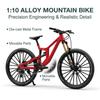 1:10 Scale Full Alloy Frame Downhill Mountain Bike Model Full Suspension Diecast Collectible Miniature Realistic Toy Gift Decor