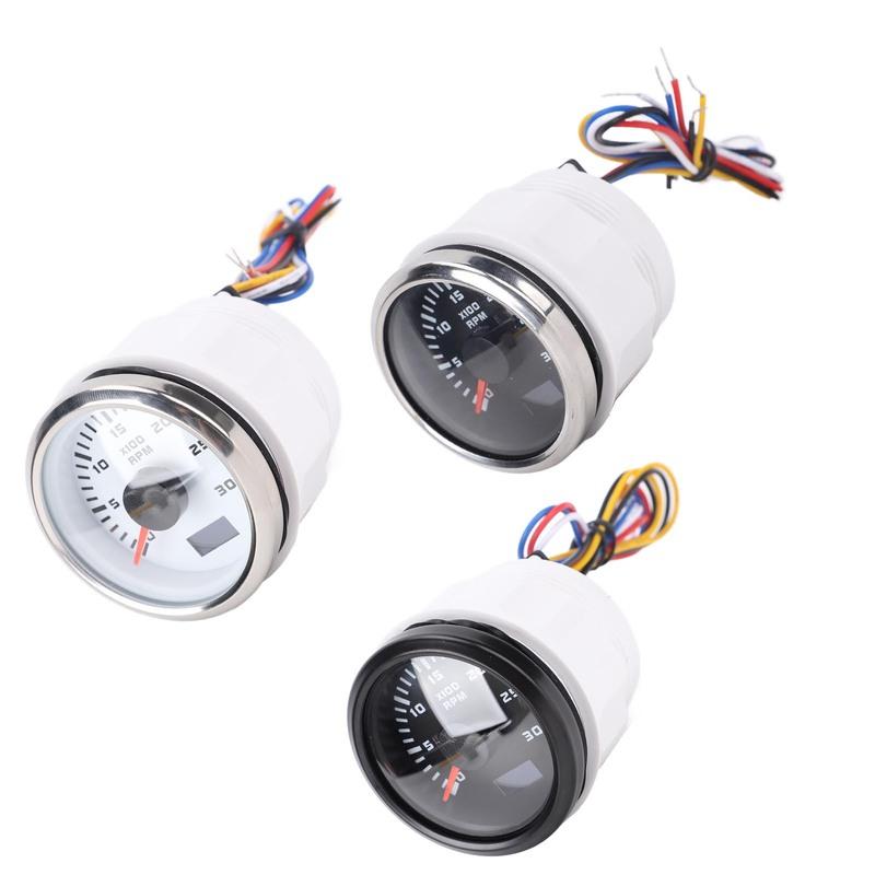 52mm Boats RPM Speedometer DC9-32V 0-3000 RPM Adjustable Marine Gauges For Trucks Tractors Cars RVs Boats Accessories