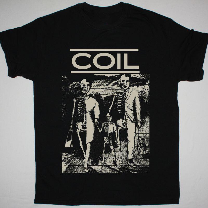 Vtg COIL Band UNNATURAL HISTORY Bomull Svart Alla Storlekar Unisex Skjorta J761