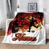 Bayern Munich Soccer Poster Customize Text Blanket Cozy Personalized Blanket Comfortable Suitable for Home Decor Sofa Chair Picnics