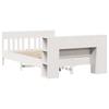 Solid Wood Bed with Shelf Without Mattress White 135x190 cm Pine