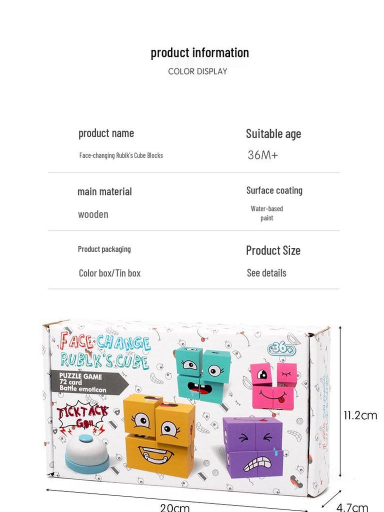 Iron Box Face-Changing Magic Cube Early Childhood Educational Puzzle Blocks