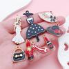 Women's Dripping Oil Alloy Accessories: Lipstick, Bag, Hat, High Heels, DIY Pendants, Small Ornaments