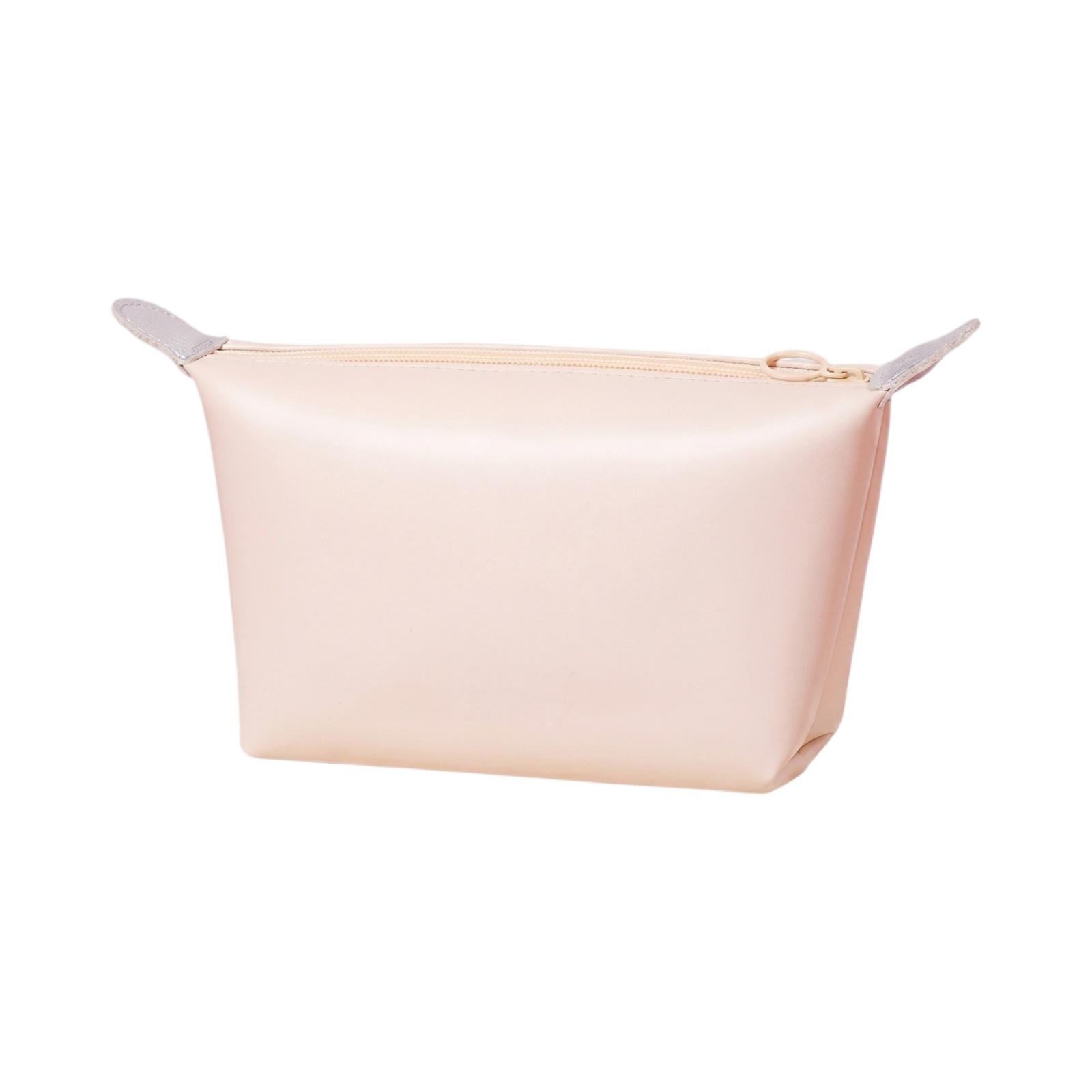 

Waterproof Makeup Bag Portable Handheld Storage Pouch Lightweight Travel Cosmetic Organizer with Zipper Closure and Compact Design one size бежевый