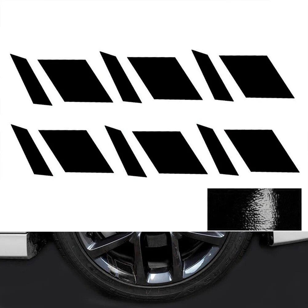6Pcs Reflective Car Wheel Rim Vinyl Stickers Hash Mark Stripe Racing Wheel Hub Decals for Size 18" - 21" Decorative Sticker