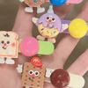 Girl Hair Pin Cartoon Cheese Biscuit-Themed Hair Clips Bright Color Non-Slip Bangs