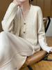 Women's Mid-Length Wool Cardigan - Autumn/Winter Casual Style