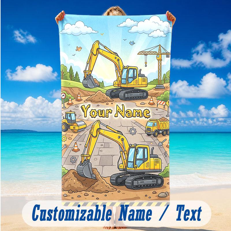 Adventure Journey Theme Beach Towel Personalized Custom Name & Text Soft Quick Dry Beach Towel for Swimming Travel