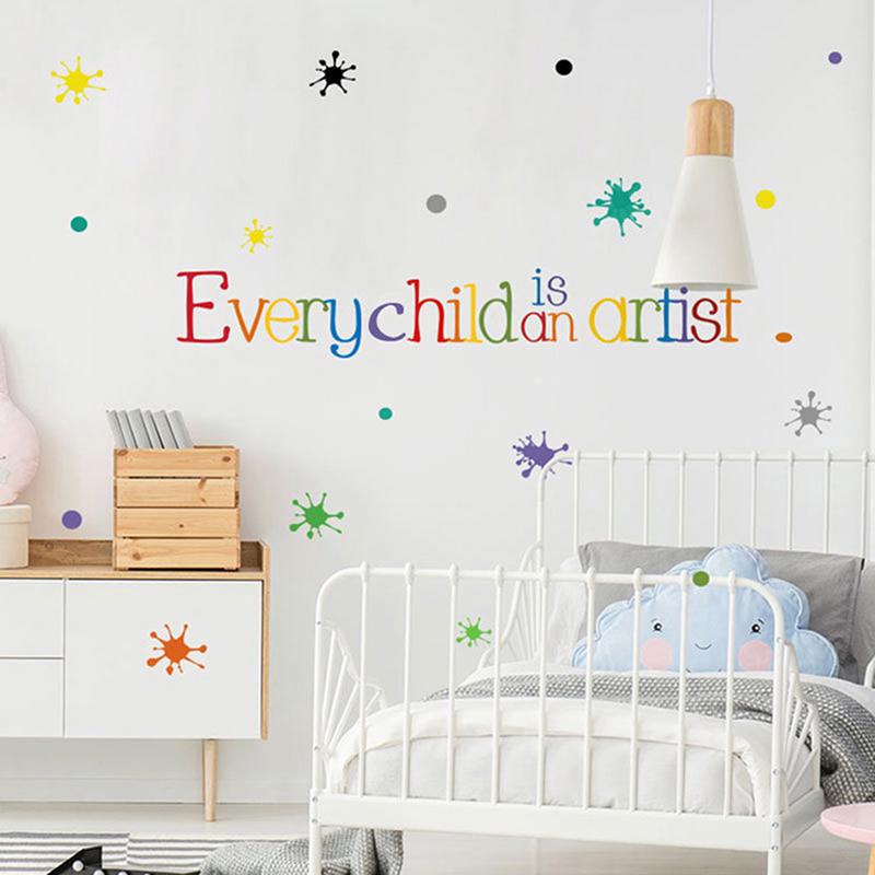 Every Child Is An Artist Wall Sticker English Proverbs Bedroom Art Mural Sticker