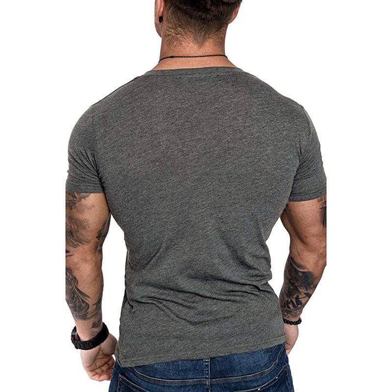 High-quality Men's Slim V Neck Short Sleeve Muscle Tee T-shirt For Casual Wear