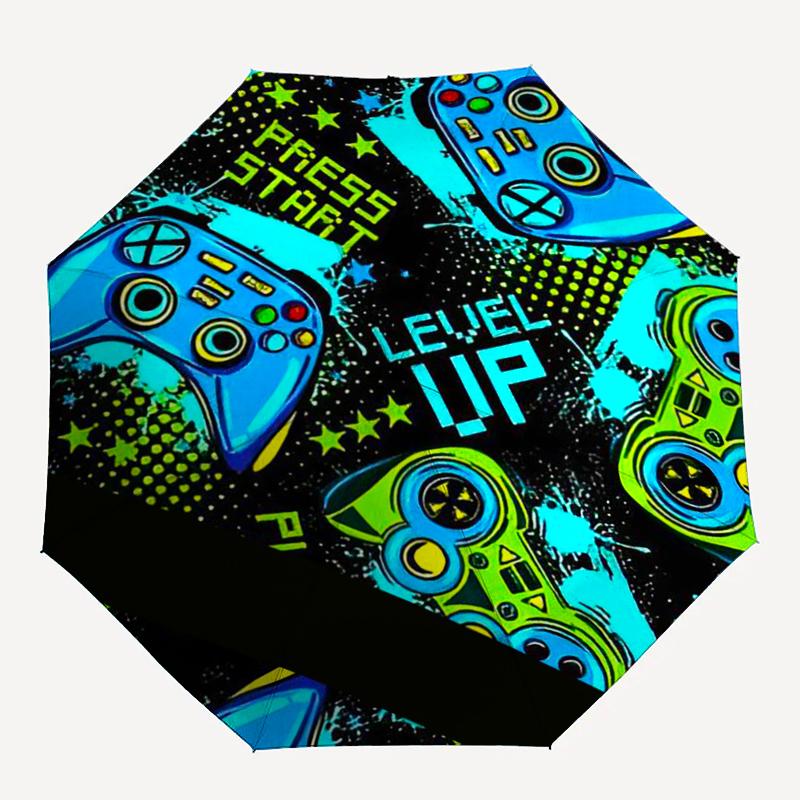 Game Controller Theme Automatic Umbrella, Lightweight & Portable, 8 Rib, Perfect for Outdoor Travel, Birthdays, Christmas, Gifts.