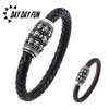 Men's Retro Skull Leather Bracelet with Magnetic Buckle