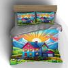 Colorful countryside scenery. Bedding Duvet cover sets Duvet covers Pillowcases gifts (1 * Duvet Cover 2 * Pillowcases, without duvet insert)