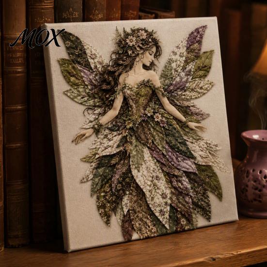 Fabric Craft Supplies Flower Fairy Patchwork DIY Kit, Layered Sewing Floral Wall Decoration Kit for Adults, Whimsical Home Decor