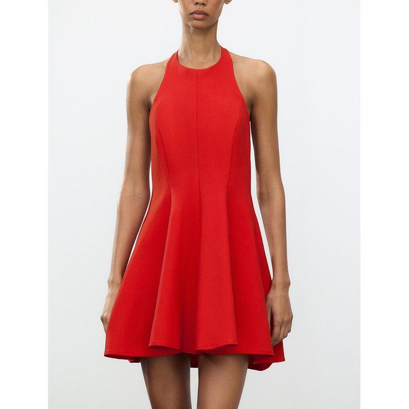 Summer Women's Clothing French Style Open Back Wavy Style Width Ornaments Collar Short Dress 2858777 4772355