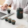 Portable storage travel tea set, coarse pottery Japanese-style express cup, one pot of four cups, a complete set of anti-scalding teapot teacups