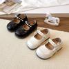 Girls' Little Leather Silver Princess Shoes - Elegant & Soft Sole, 2026 Spring Fashion.