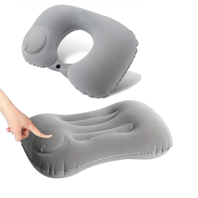 1/1PC Portable Foldable Inflatable Pillow Light Travel Neck U-Shape Pillow Car Airplanes Multifunction Neck Waist Support Cushio
