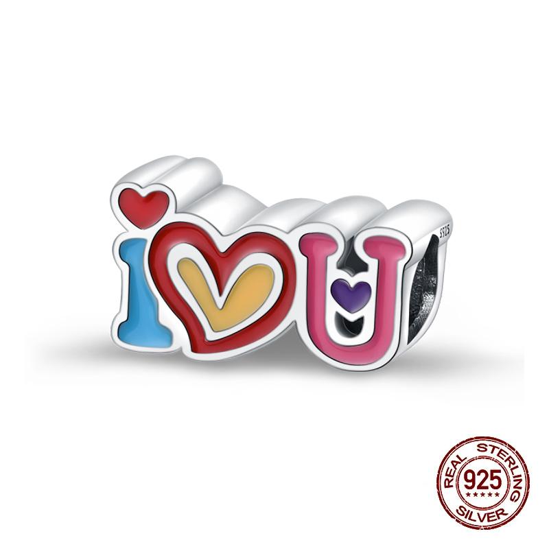 Neue Kupfer Romantische Liebesbrief Hochzeit Ringe Charms Perlen Passend für 3mm Original Armband DIY Schmuck Verlobungsgeschenke