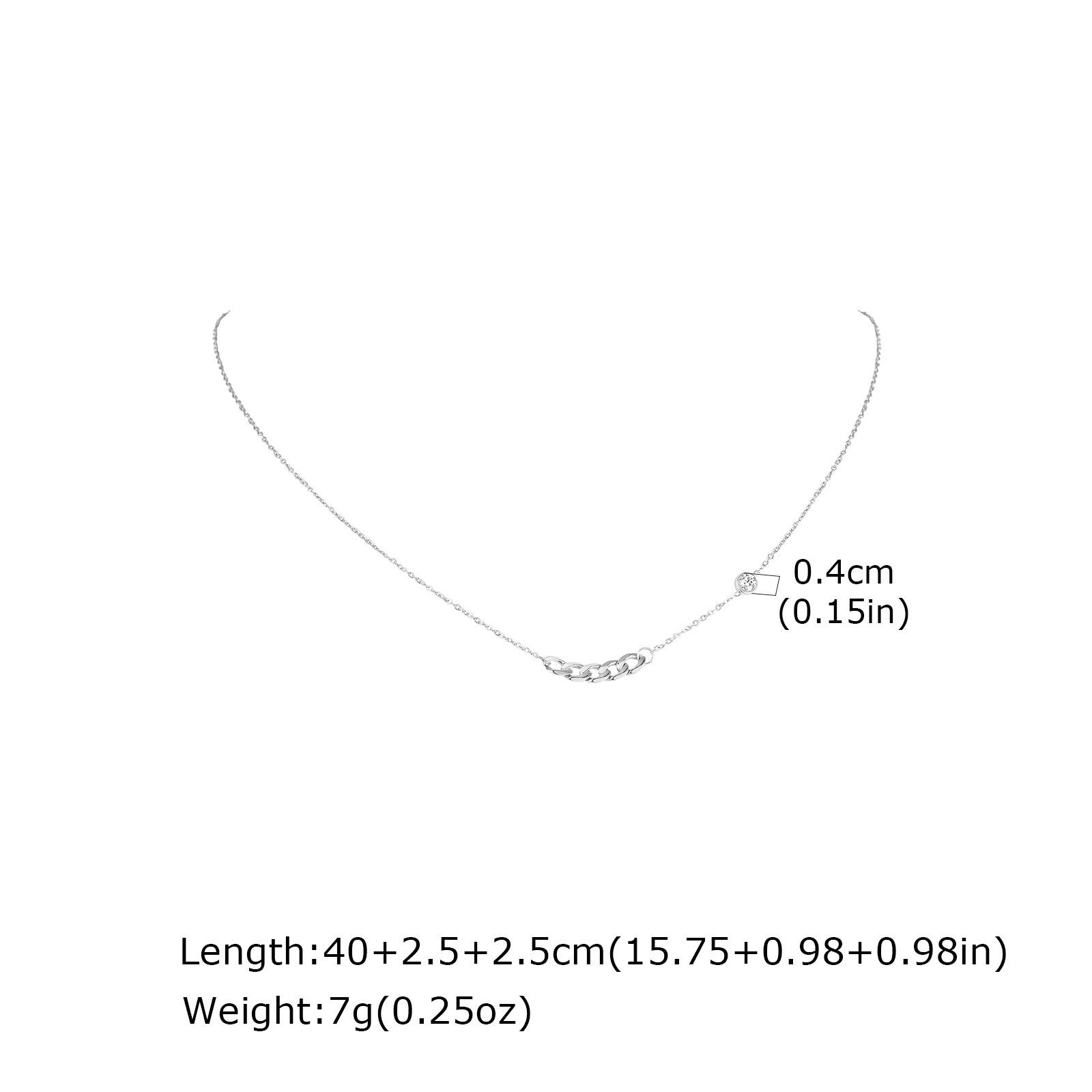 

Простая цепочка из нержавеющей стали с инкрустацией цирконами, универсальная, для ключиц, женская, Nc-784