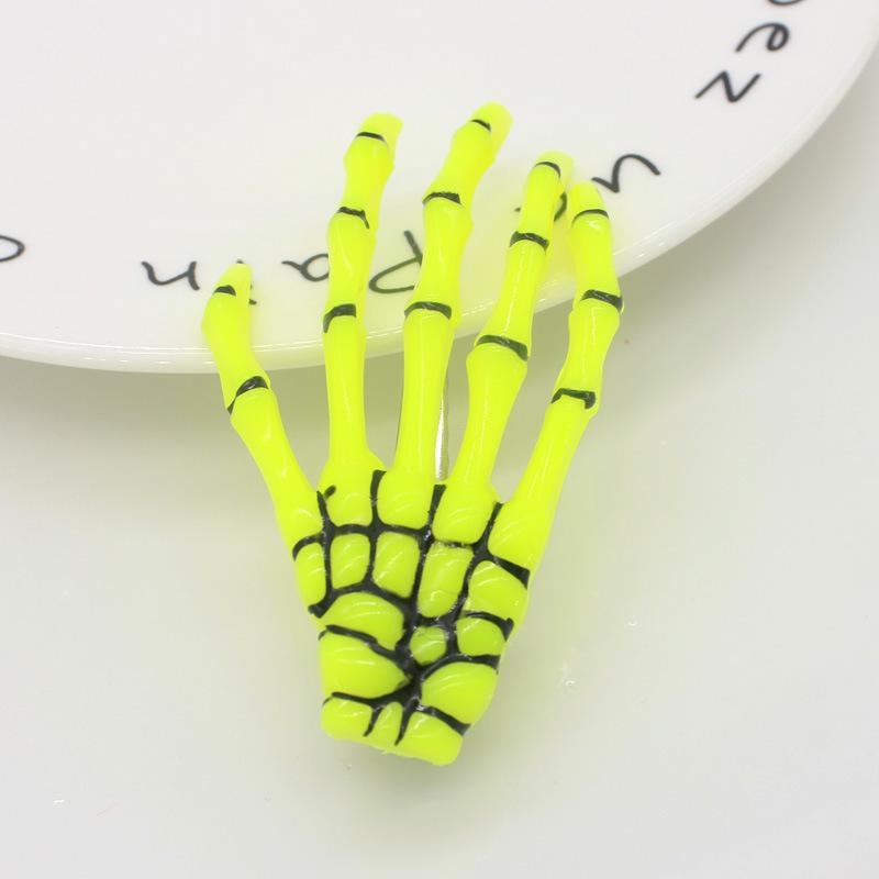 Fluorescent Skull & Ghost Claw Hair Clip - Halloween Harajuku Accessory