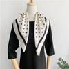 Black and white temperament polka dot versatile mulberry silk scarf women's satin silk 71 square scarf spring and summer scarf silk scarf