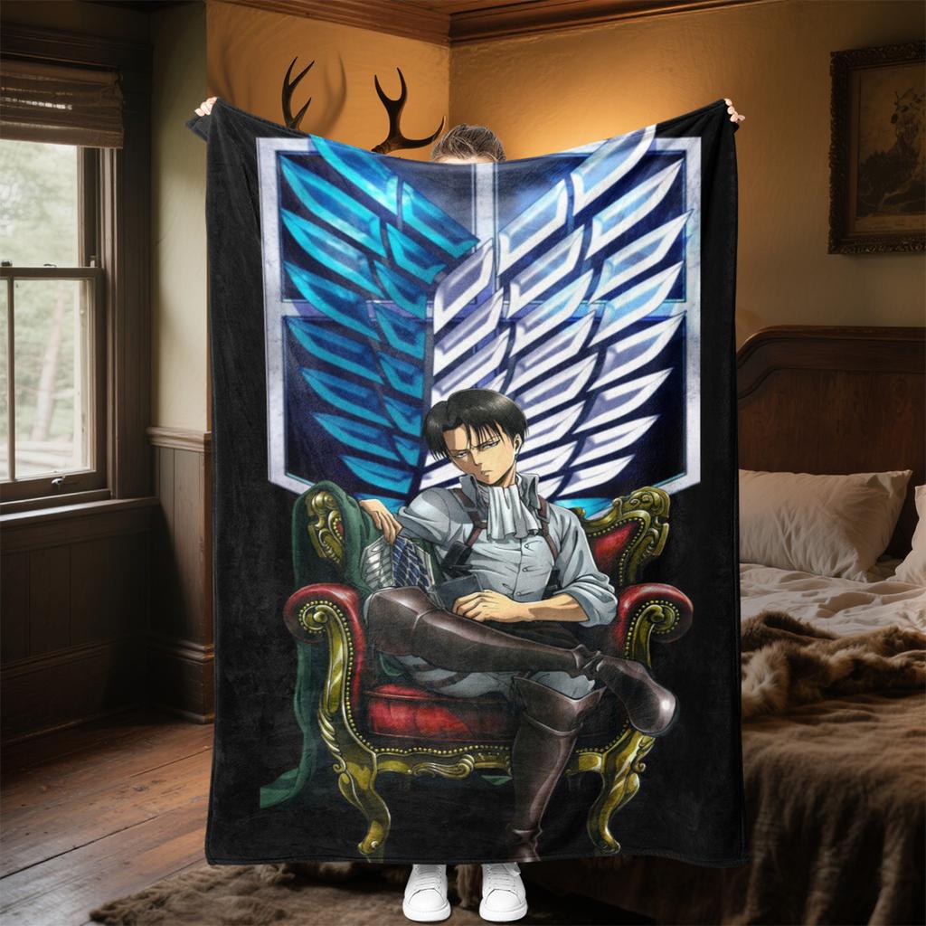 Ataque a los Titanes Manta Suave Cómoda Todas las Estaciones Sofá Oficina Siestas Manta para Viajes al Aire Libre Manta Perfecta