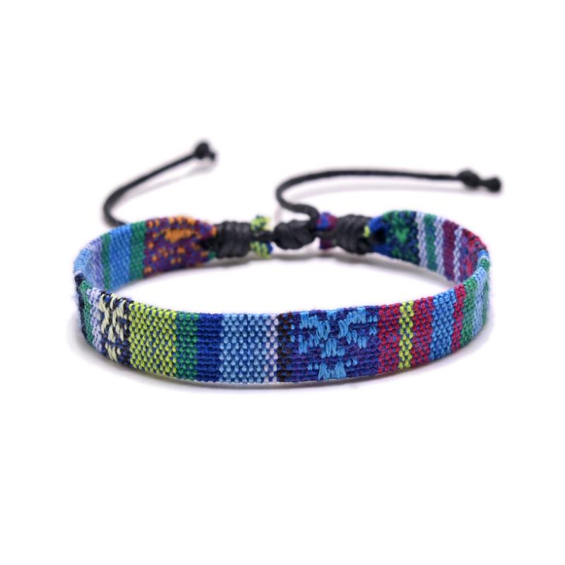 Ethnic Style Multicolor Handwoven Cotton & Linen Bracelet