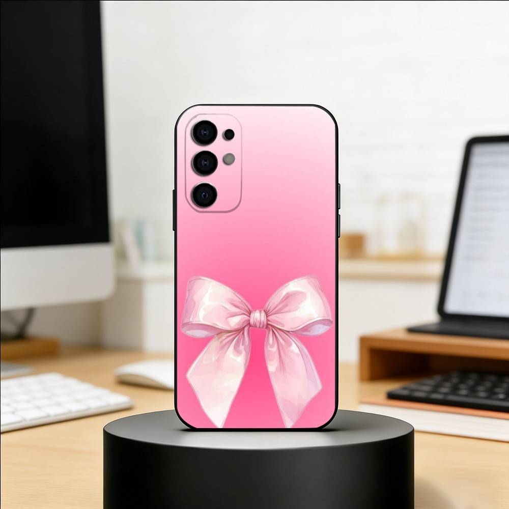 pink bows Phone Case For Samsung S25,S24,S21,S22,S23,S30,Ultra,S20,Plus,Fe,Soft Silicone Black Cover