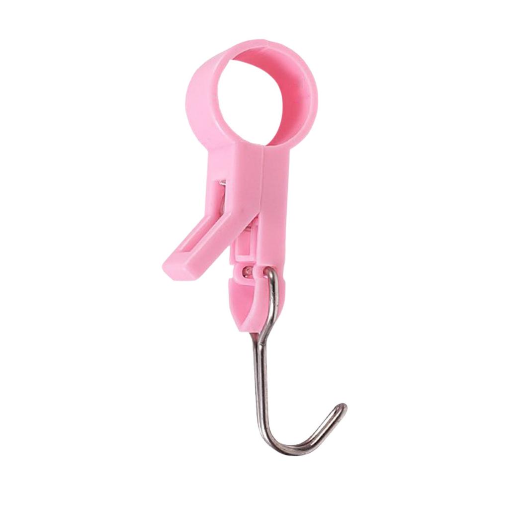 4pcs Bathroom Purpose Pipe Hook Towel Rack Kitchen Clip, Movable Sleeve Through The Tube Fixed Clamp Rod Rotating S Hook