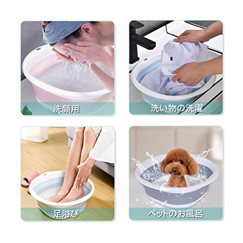 RULAYMAN Folding Wash Basin 5L Blue Soft Water Bucket Nordic Design