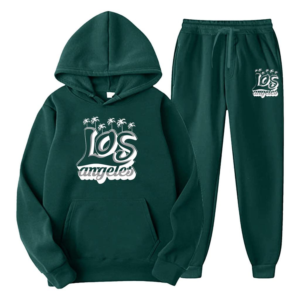 Men's suit pullover sweatshirt sweatpants set sweatshirt set fashion fleece men's hoodie