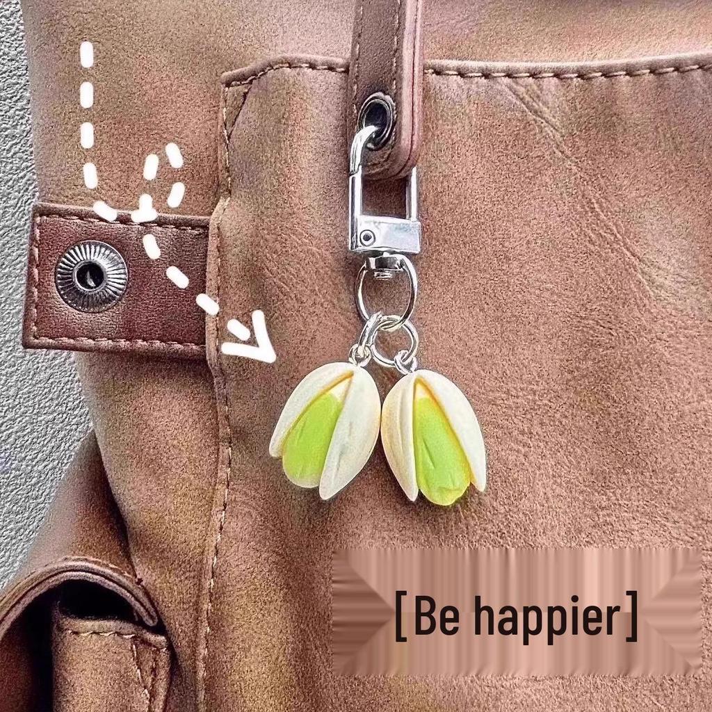 0.01 Pistachio Keychain Set: Personalized Food-Themed Pendants